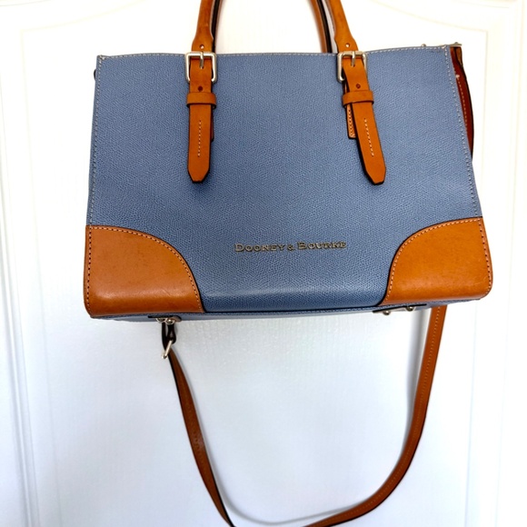 Dooney and Bourke Blue Pebbled Leather Satchel or Crossbody - Picture 2 of 7